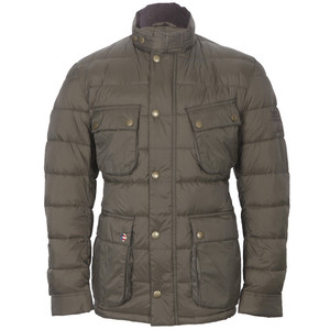 Steve mcqueen jefferies baffle quilted olive jacket at oxygenclothing.co.uk