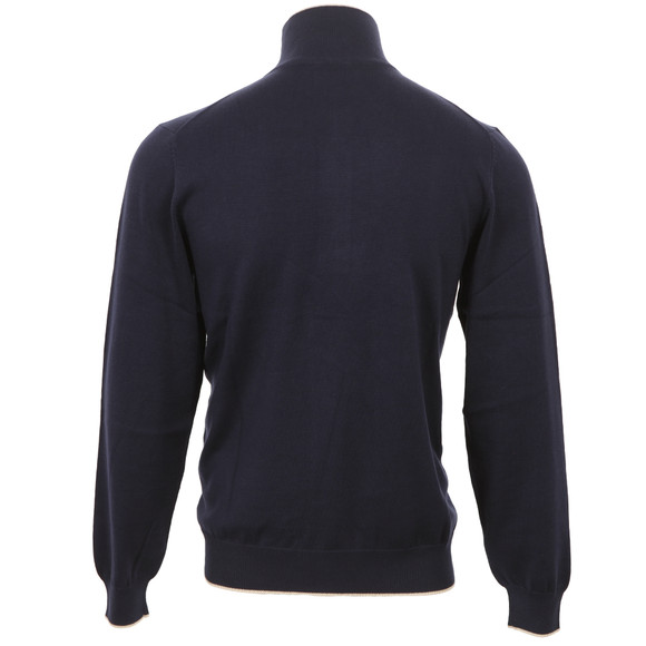 Gant Mens Blue Gant Navy Pima Cotton Tipped Zip Jumper main image