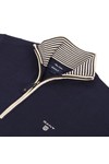 Gant Mens Blue Gant Navy Pima Cotton Tipped Zip Jumper