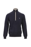 Gant Mens Blue Gant Navy Pima Cotton Tipped Zip Jumper