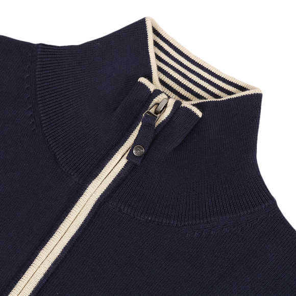 Gant Mens Blue Gant Navy Pima Cotton Tipped Zip Jumper main image