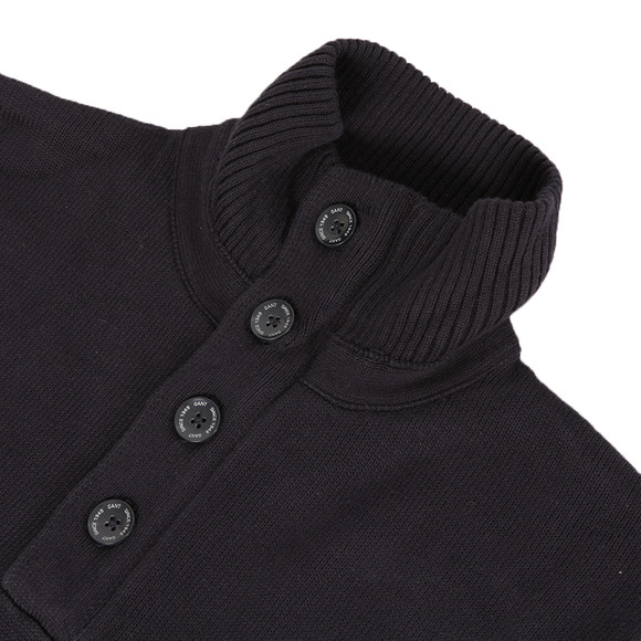 Gant Mens Blue Gant Navy Cotton Nautical Mockneck Jumper main image