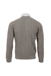 Gant Mens Grey Gant Grey Melange Cotton Cable Rugger