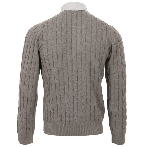 Gant Mens Grey Gant Grey Melange Cotton Cable Rugger main image
