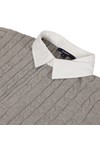 Gant Mens Grey Gant Grey Melange Cotton Cable Rugger