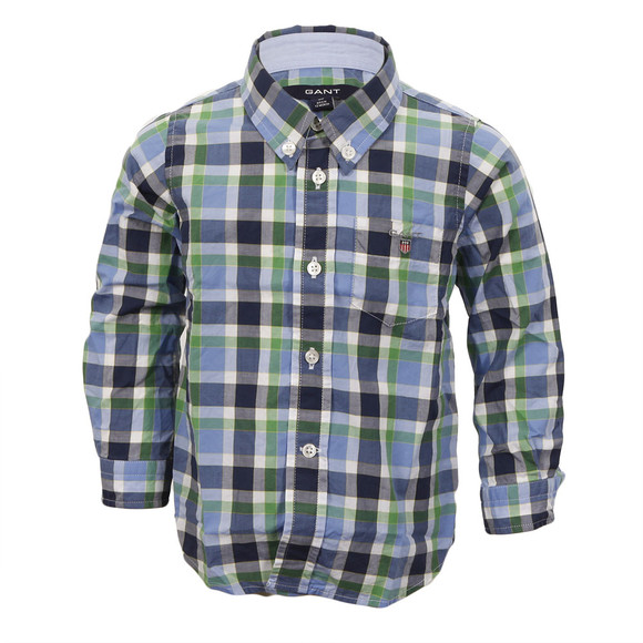Gant Boys Green Gant M.M. Laundered Poplin Check Shirt main image