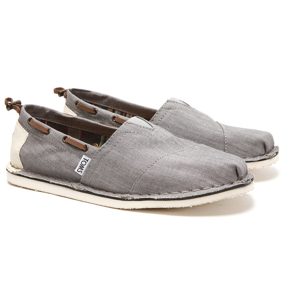 Toms Mens Grey Toms Grey Denim Stitchout Canvas main image