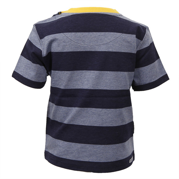 Timberland Boys Blue Timberland T05D09 Rib Neck Stripe Crew Tee main image