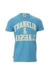 Franklin & Marshall Mens Blue Large Classic Logo Crew Tee