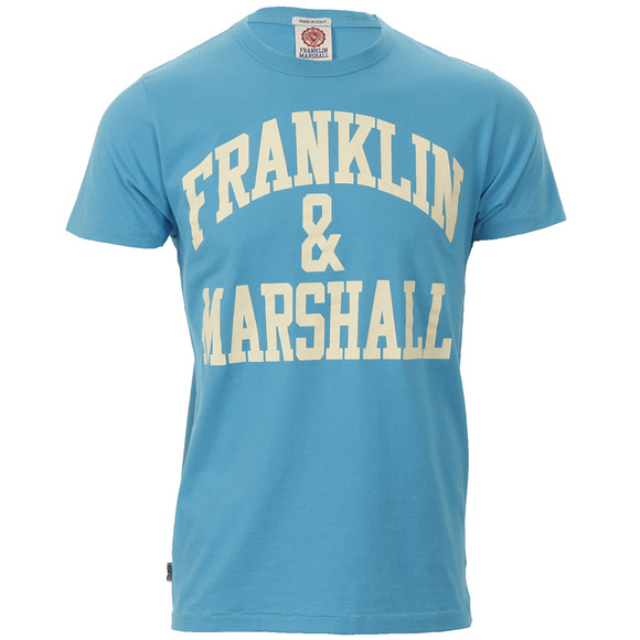 Franklin & Marshall Mens Blue Large Classic Logo Crew Tee main image