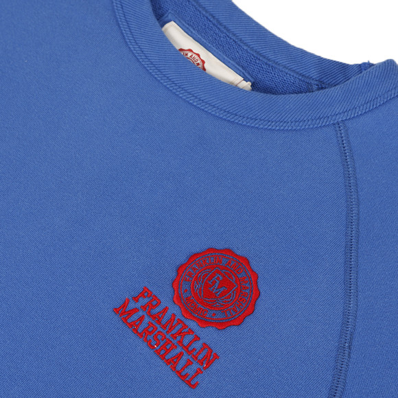 Franklin & Marshall Mens Blue Embroidered Logo Crew Sweat main image