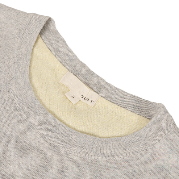 Suit Mens Grey Suit Casper Light Grey Crew Jumper main image