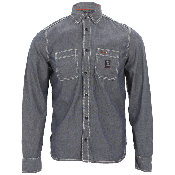 Diesel Mens Blue Diesel Stepy Chambray Denim Shirt #1