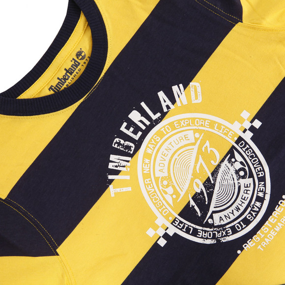 Timberland Boys Black Timberland T25F43 Stripe Crew Tee main image