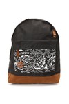Mi Pac Unisex Black Paisley Pocket Print Backpack