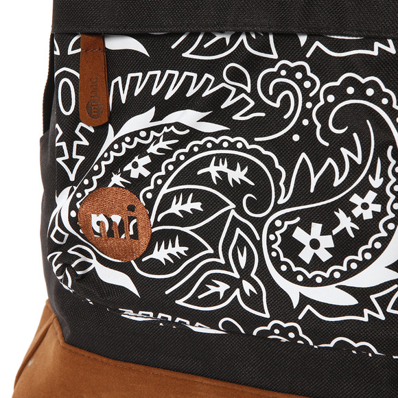 Mi Pac Unisex Black Paisley Pocket Print Backpack main image