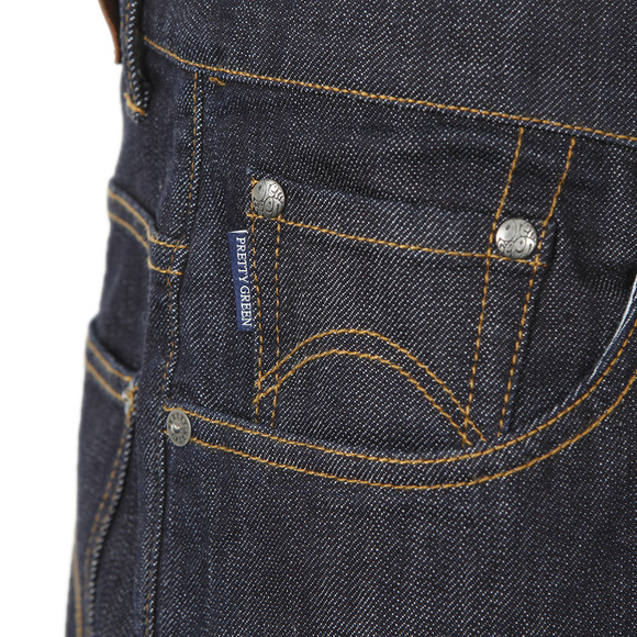 Pretty Green Mens Blue Pretty Green Raw Straight Jean main image