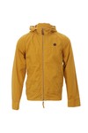 Pretty Green Mens Yellow Pretty Green Mustard Hooded Leather Logo Jacket