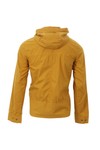 Pretty Green Mens Yellow Pretty Green Mustard Hooded Leather Logo Jacket