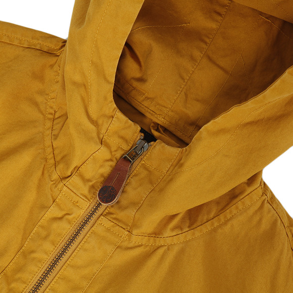 Pretty Green Mens Yellow Pretty Green Mustard Hooded Leather Logo Jacket main image