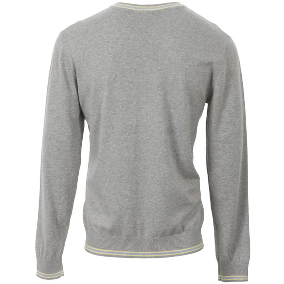 Pretty Green Mens Grey Pretty Green Light Grey Knitted Crew Jumper main image