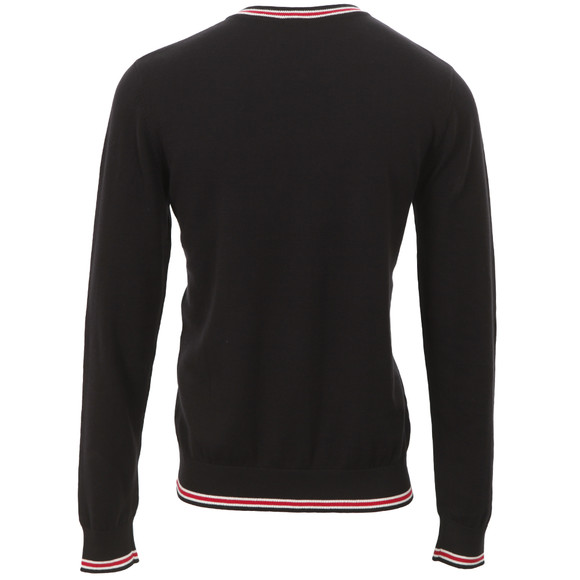 Pretty Green Mens Black Pretty Green Black Knitted Crew Jumper main image