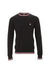 Pretty Green Mens Black Pretty Green Black Knitted Crew Jumper