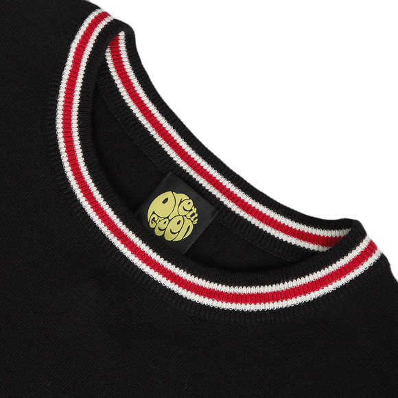 Pretty Green Mens Black Pretty Green Black Knitted Crew Jumper main image