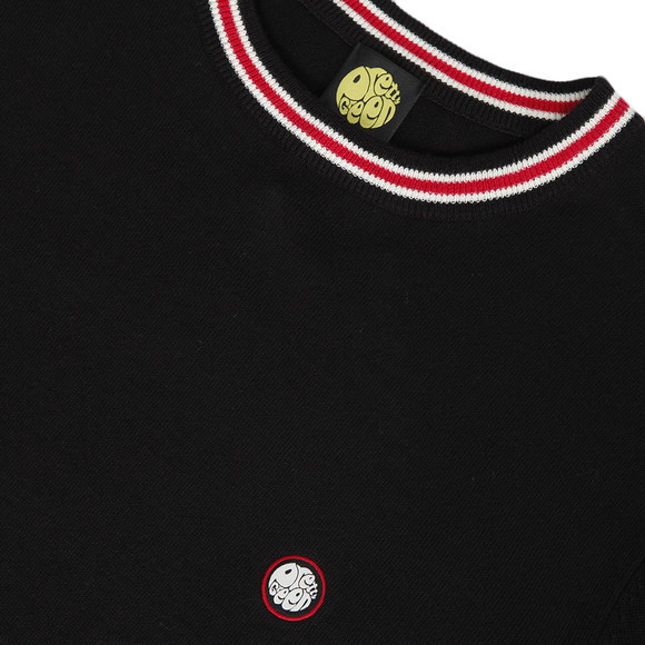 Pretty Green Mens Black Pretty Green Black Knitted Crew Jumper main image
