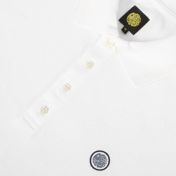 Pretty Green Mens White Pretty Green White/Steel Stripe Collar Polo main image