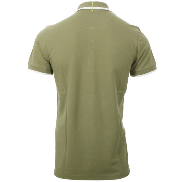 Pretty Green Mens Green Stripe Collar Polo main image