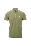 Pretty Green Mens Green Stripe Collar Polo