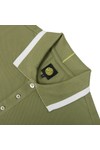 Pretty Green Mens Green Stripe Collar Polo