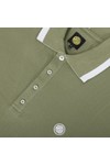Pretty Green Mens Green Stripe Collar Polo