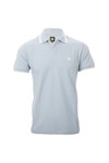 Pretty Green Mens Blue Pretty Green Sky Stripe Collar Polo
