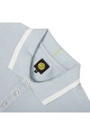 Pretty Green Mens Blue Pretty Green Sky Stripe Collar Polo