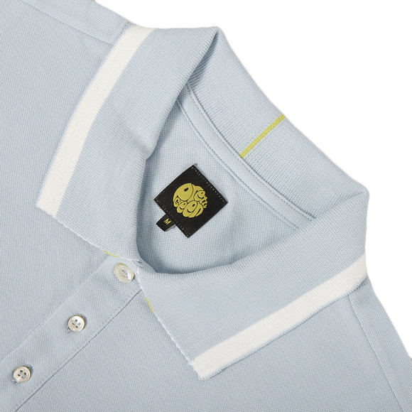 Pretty Green Mens Blue Pretty Green Sky Stripe Collar Polo main image