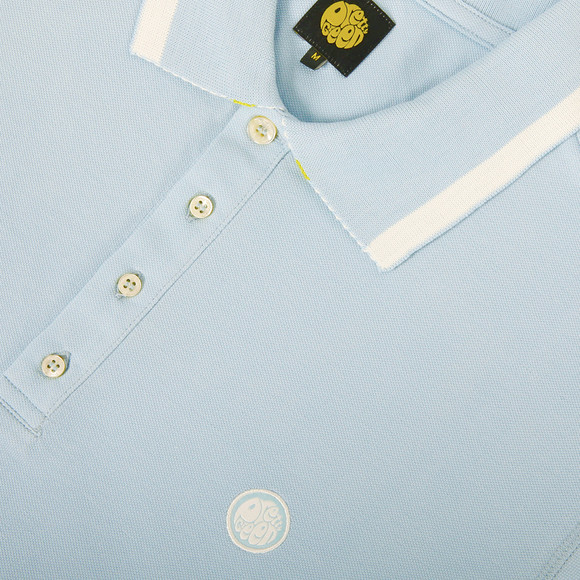 Pretty Green Mens Blue Pretty Green Sky Stripe Collar Polo main image