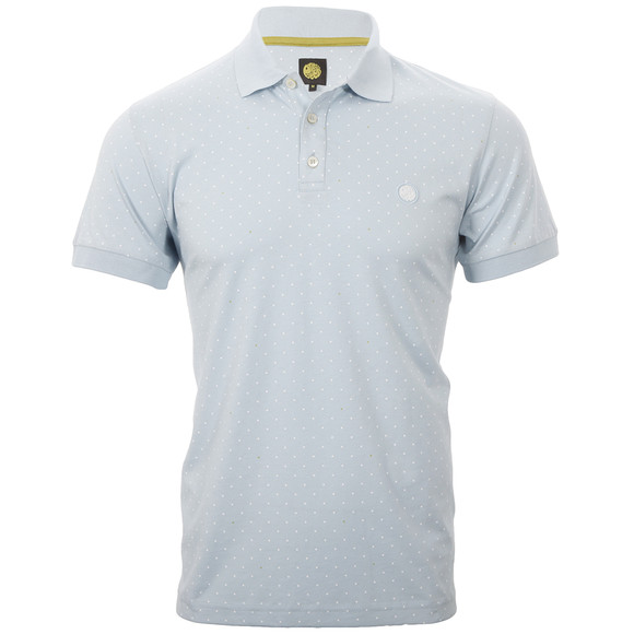 Pretty Green Mens Blue Pretty Green Sky Polka Dot Polo main image