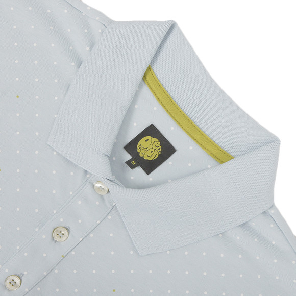 Pretty Green Mens Blue Pretty Green Sky Polka Dot Polo main image