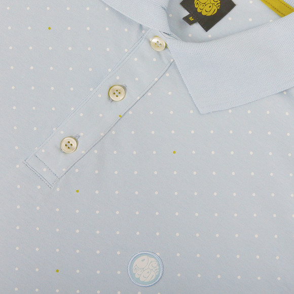 Pretty Green Mens Blue Pretty Green Sky Polka Dot Polo main image