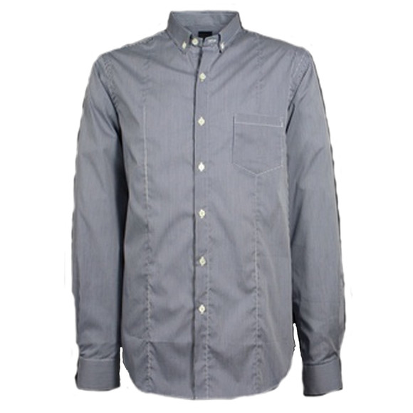 Pretty Green Mens Blue Pretty Green Cotton Navy Gingham Shirt main image