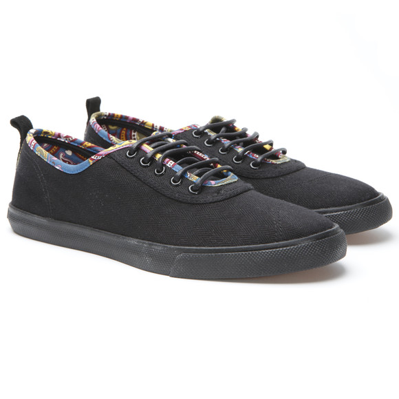 Pretty Green Mens Black Pretty Green Paisley Trim Pump main image