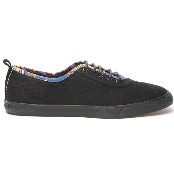 Pretty Green Mens Black Pretty Green Paisley Trim Pump main image