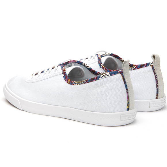 Pretty Green Mens White Pretty Green Paisley Trim Pump main image