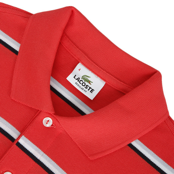 Lacoste Mens Orange Lacoste PH2502 Stripe Polo Shirt  main image