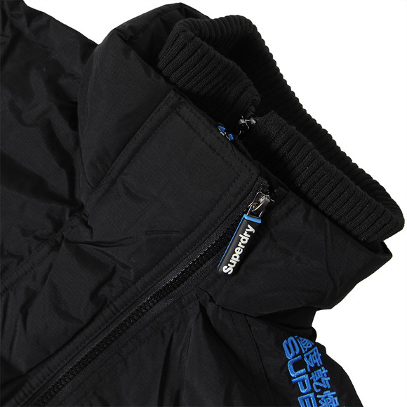 Superdry Mens Black Superdry Technical Pop Zip Windcheater main image