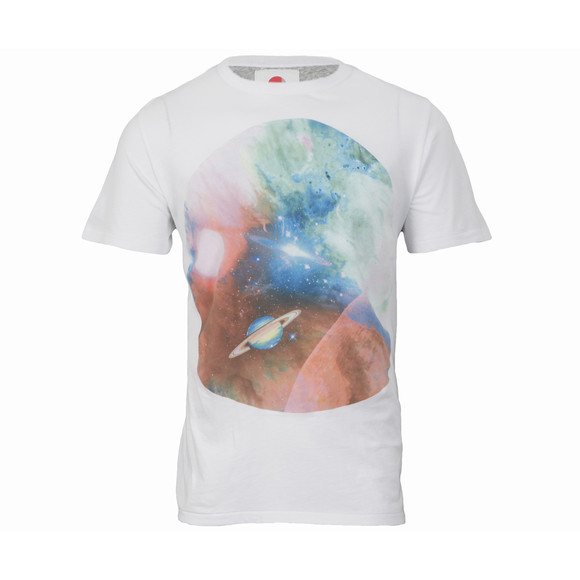 Paul Smith Jeans Mens White Paul Smith Single Fin Nebulonica White Crew Tee #1