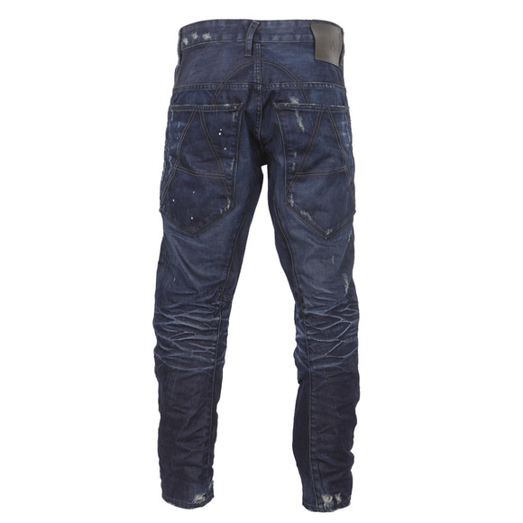 G-Star Mens Blue G-Star A-Crotch Dark Aged Destroyed Tapered Jean main image