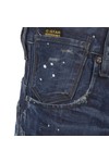 G-Star Mens Blue G-Star A-Crotch Dark Aged Destroyed Tapered Jean